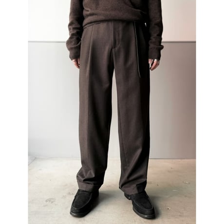 2000's "ZIGNONE" ITALY MADE Cashmere blend 2tuck slacks pants