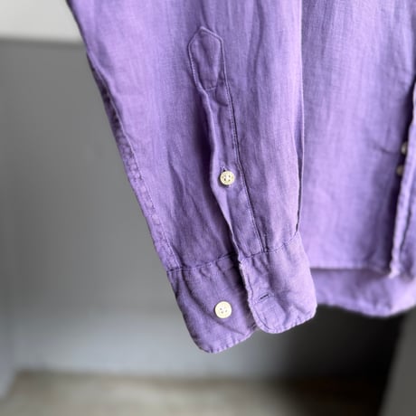 2000's〜 "THE OXFORD SHIRT CO." Purple fine linen fabric shirt