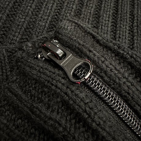 2000's Double-zipper sleeve rib knit sweater