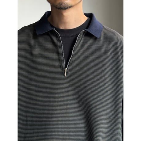 1990's Half zip stripe patterned pullover shirt