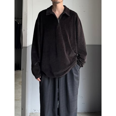1990's "claiborne" Cotton blend velour fabric pullover shirt