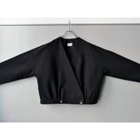 1980's-1990's Wide & Short silhouette collarless double-breasted jacket