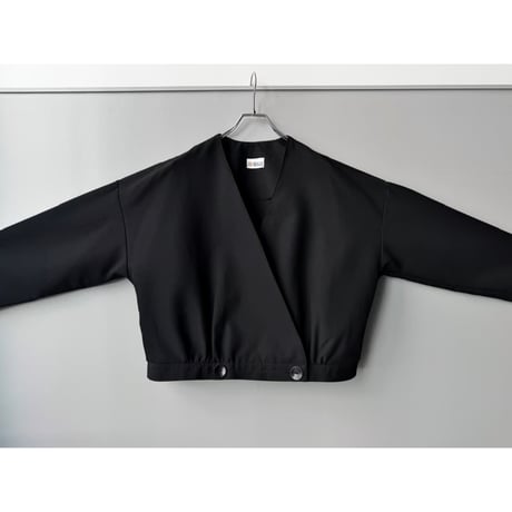 1980's-1990's Wide & Short silhouette collarless double-breasted jacket