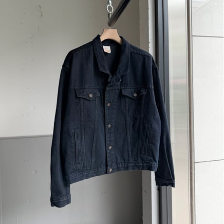 1990's CANADA MADE Blue black color 4pocket trucker jacket