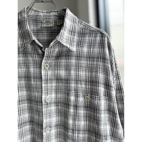 1990's Ombre praid patterned cotton shirt