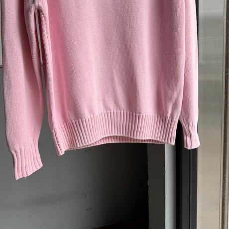 1980's-1990's "L.L.Bean" Saddle shoulder sleeve cotton knit sweater
