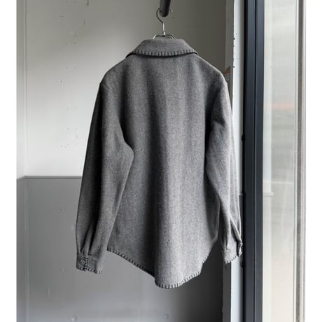 1990's Stitching Design Wool Blend Fabric Long Sleeve Shirt