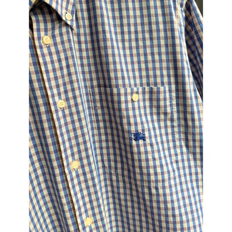 2000's "BURBERRY" Gingham check patterned short sleeve shirt