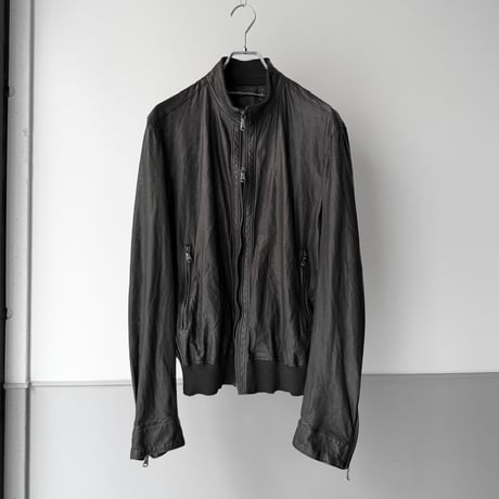 2000's Perforated Leather double zipper jacket