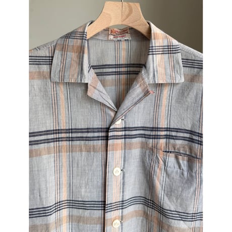 ~1960's "INDIA MADRAS" Shirt-Jac Style wide & short silhouette S/S shirt