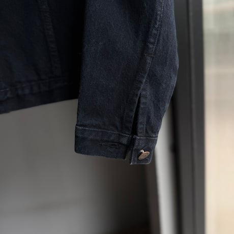 1990's CANADA MADE Blue black color 4pocket trucker jacket