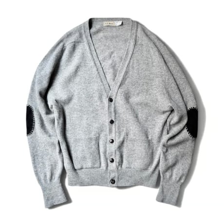 1990's "L.L.Bean" SCOTLAND MADE Lambswool knit cardigan with elbow patches