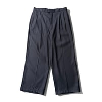 1990's-2000's Rayon blend inverted pleats & stripe wide silhouette slacks pants