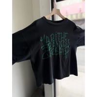 1990's "MARITHÉ FRANCOIS GIRBAUD" Wide & Short silhouette Printed Tee