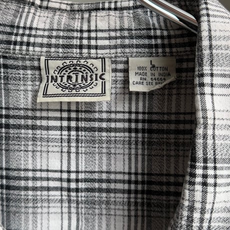 1990's Ombre praid patterned cotton shirt