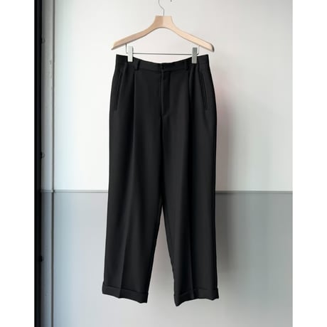 1990's "ARMANI COLLEZIONI" ITALY MADE Wool blend amundsen fabric tuck slacks pants