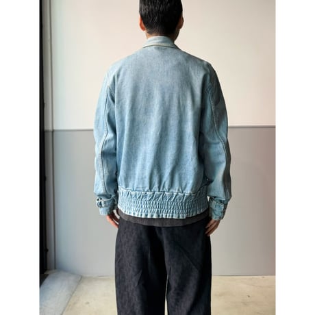1980's-Early 1990's CANADA MADE Denim hook jacket with gusset pocket