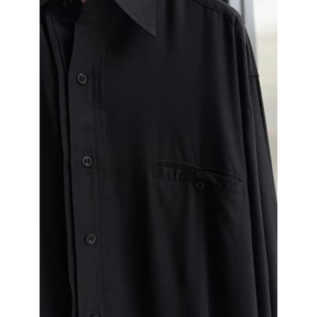 1990's Rayon fabric front tuck Long sleeve shirt
