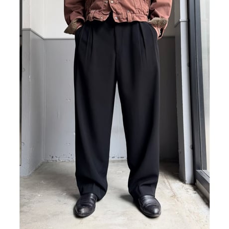 1990's "CHEQ by KAKU•ITALY" Gabardine inverted pleates slacks pants
