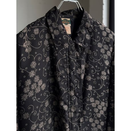 1990's Silk fabric floral patterned zip-up jacket
