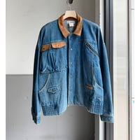 1980's-1990's "TOGETHER" Leather Switching Design Denim Jacket