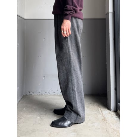 1980's-1990's ITALY MADE Wool Blend 2tuck Slacks Pants
