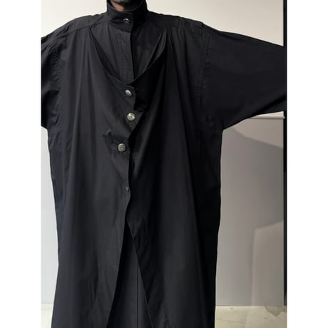 1980's-Early 1990's "Lauél" Cotton fabric overlapping long coat