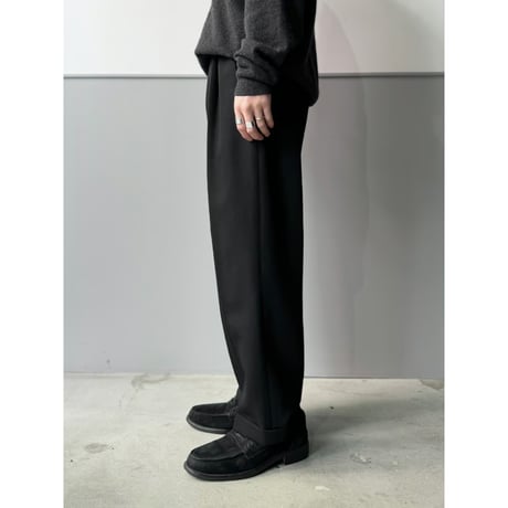 1990's "ARMANI COLLEZIONI" ITALY MADE Wool blend amundsen fabric tuck slacks pants