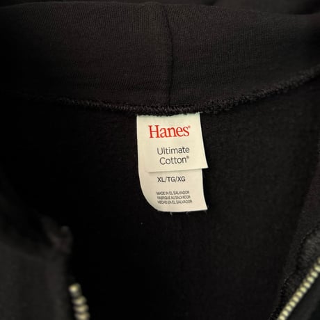 2000's〜 "Hanes Ultimate Cotton" Black Color Full-Zip Hoodie