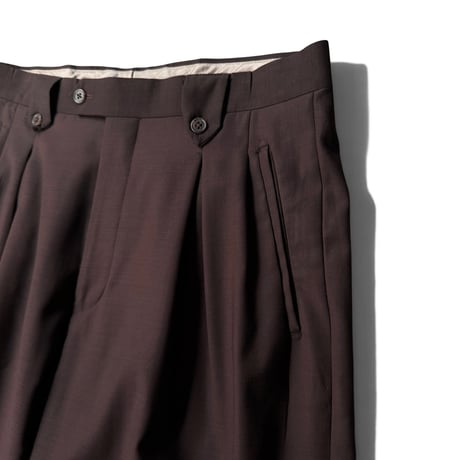 2000's ITALY wool fabric inverted pleats & wide silhouette slacks pants