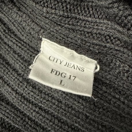 2000's Double-zipper sleeve rib knit sweater