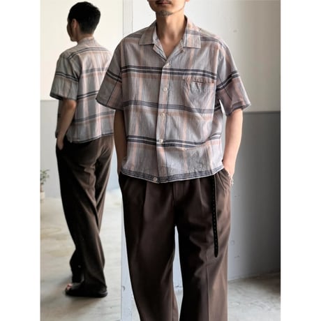 ~1960's "INDIA MADRAS" Shirt-Jac Style wide & short silhouette S/S shirt