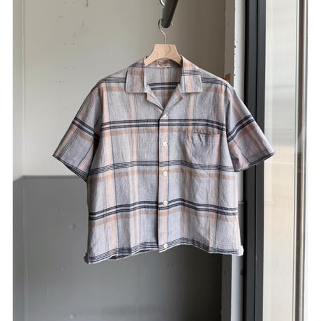 ~1960's "INDIA MADRAS" Shirt-Jac Style wide & short silhouette S/S shirt