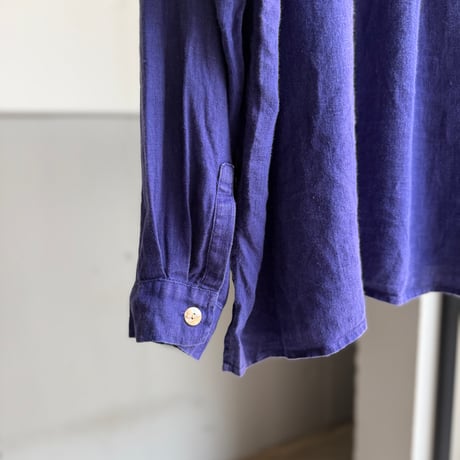 1990's Purple linen fabric long sleeve shirt