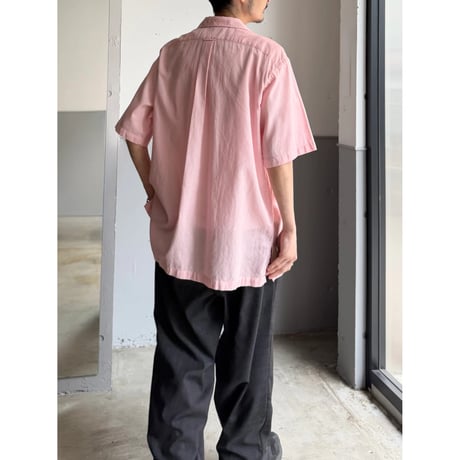 1990's "Polo by Ralph Lauren" Panama weave open collar short sleeve shirt