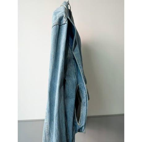 1980's-Early 1990's CANADA MADE Denim hook jacket with gusset pocket