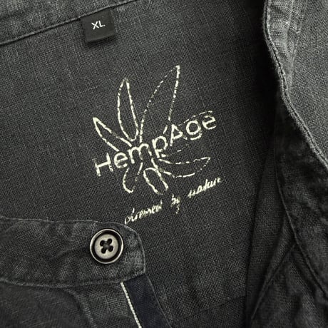2000's〜 "HempAge" Hemp fabric band collar shirt