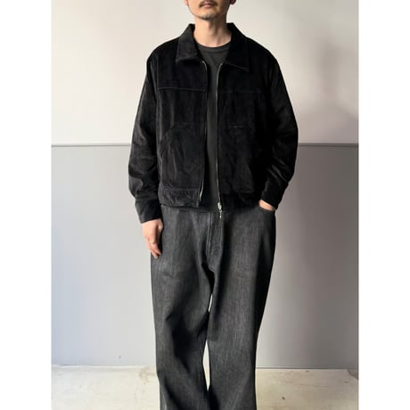 (Dead Stock) 1990's-2000's Cotton velvet short length zip-up jacket