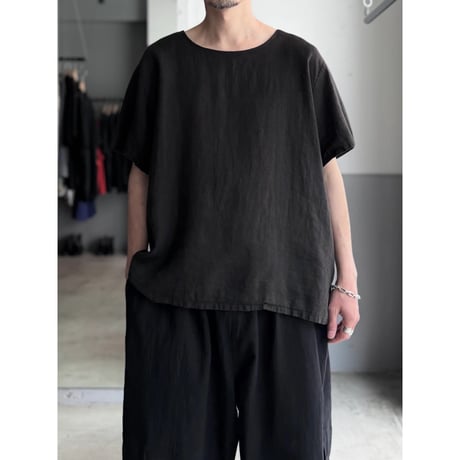 1990's-2000's USA MADE Linen fabric pullover short sleeve shirt