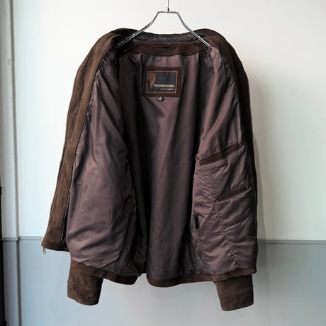 2000's Brown Suede Leather Raglan Sleeve Drizzler Jacket