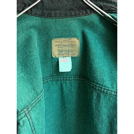 1980's "Levi's 77934" USA MADE Garment dyed green 4pocket denim jacket
