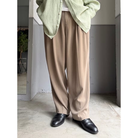 2000's Silk fabric 2tuck slacks pants