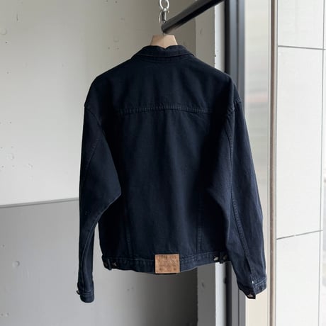 1990's CANADA MADE Blue black color 4pocket trucker jacket