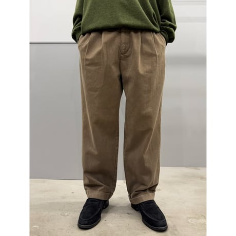 1990's-2000's "Brooks Brothers" Cotton Flannel Fabric 2tuck slacks pants
