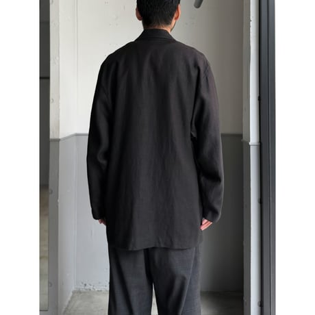 Early 1990's Black linen fabric relaxing tailored jacket