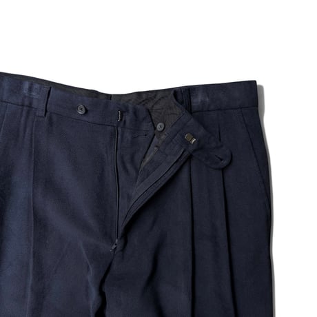 1990's ITALY MADE Viscose blend velvet fabric 2tuck slacks pants