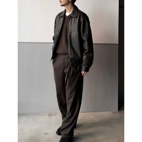 1990's-2000's Brown Color Leather Drizzler Jacket