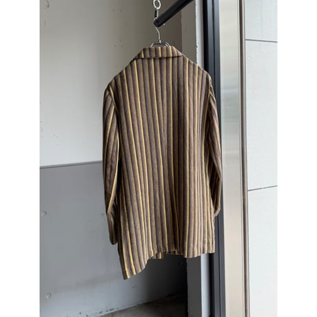 1980's Linen blend stripe patterned relaxing tailored jacket