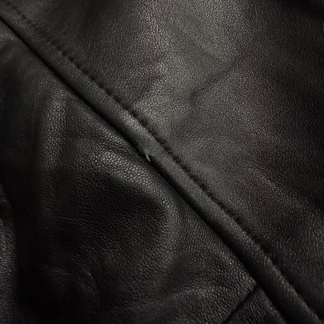 1990's-2000's Black Leather Double Zipper Coat