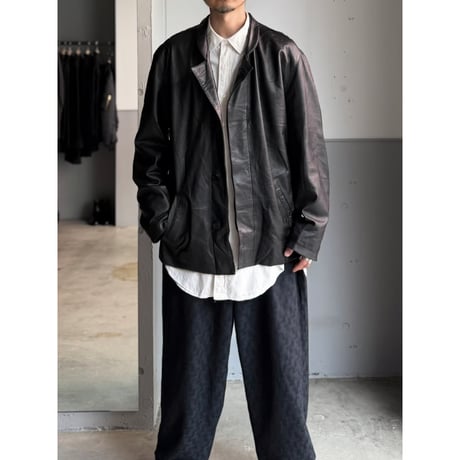 1990's Lamb leather 2way collar relaxing jacket